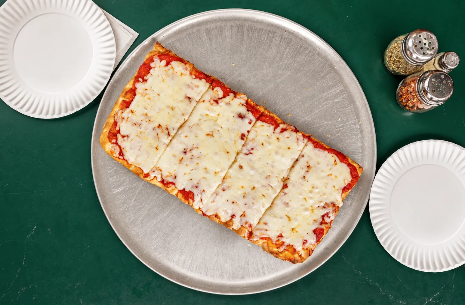 Square Sicilian-style pizza